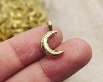 Ciondoli lunari da 17 mm, ciondoli in ottone, ciondoli d'oro, ciondoli Macrame, ciondoli lunari per realizzare gioielli Macrame, ciondoli in ottone, ciondoli tribali