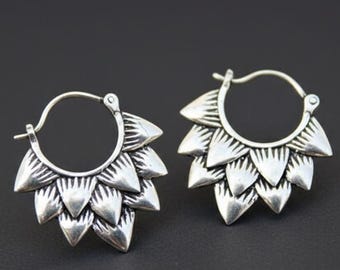 Small Silver Earrings | Handcrafted Tribal Jewelry | Bohemian and Ethnic Style