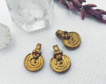 12mm Coin pendants, Brass Charms, Gold Charms, Macrame charms, Brass pendant, Charms for making Macrame jewelry, boho charm, Tribal charms