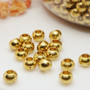 5x4mm Raw Brass Beads from India – Boho Tribal Materials for Jewelry Making, Macrame Beads and Wire Wrapping