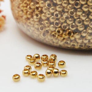 Perles en laiton brut 2x2,5 mm d'Inde – Fournitures pour la création de bijoux tribaux bohèmes, perles pour macramé et travail du fil métallique