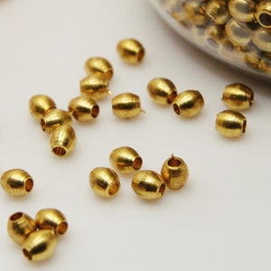 4x3'5mm Raw Brass Beads from India – Tribal Boho Jewelry Making Supplies, Beads for Macrame and Wire Wrapping