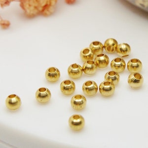 3x3,5mm Raw Brass Beads from India – Tribal Boho Jewelry Making Supplies, Beads for Macrame and Wire Wrapping