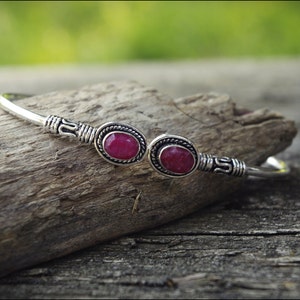 Silver Bracelet with Stones to Choose from - Amethyst, Moonstone, Labradorite, Garnet, Onyx and More