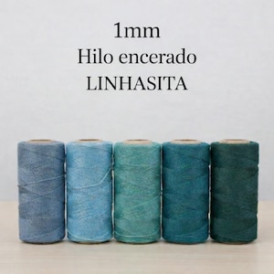 Linhasita 1mm Waxed Polyester Thread for Macrame - Various Colors and Customizable Lengths