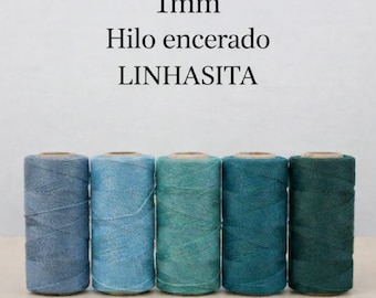 Linhasita 1mm Waxed Polyester Thread for Macrame - Various Colors and Customizable Lengths