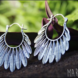 Brass Feather Earrings | Bohemian Tribal Jewelry | Handcrafted Ethnic Style