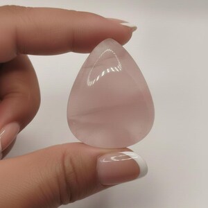 Natural Rose Quartz Cabochon for Macrame or Wire - Stone of Unconditional Love and Peace D. (3,8cm x 2,8cm)