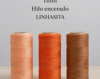 Linhasita 1mm Waxed Polyester Thread for Macrame - Various Colors and Customizable Lengths