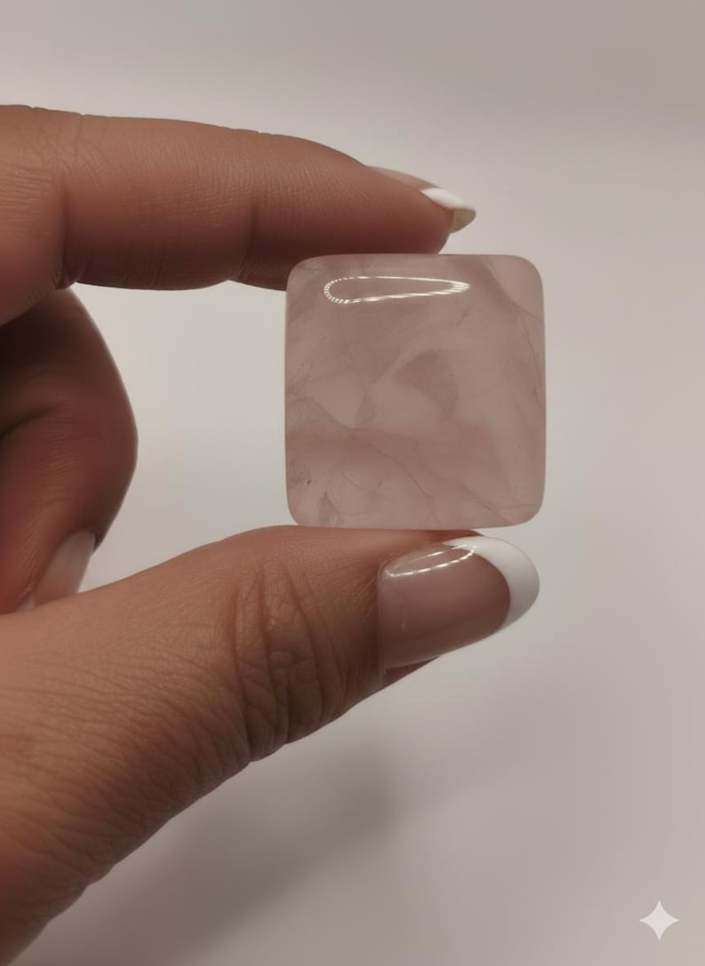 Natural Rose Quartz Cabochon for Macrame or Wire - Stone of Unconditional Love and Peace C. (2,7cm x 2,4cm)