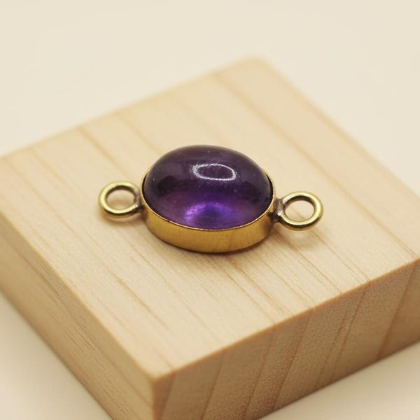Brass Pendant with Amethyst, Rose Quartz, Moonstone or Labradorite - Spiritual Charm for Artisans