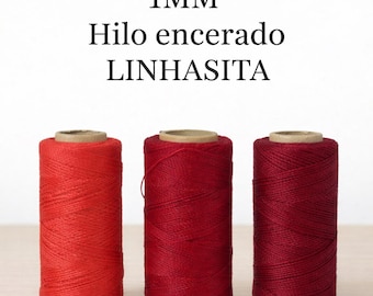 Linhasita 1mm Waxed Polyester Thread for Macrame - Various Colors and Customizable Lengths