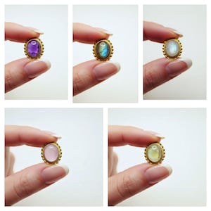 16mm slotted loose stone, slotted brass-framed stones for jewelry making, macrame, micro macrame. Macrame material