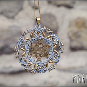 Star of Life Pendant in Brass - Sacred Geometry - Spiritual Amulet