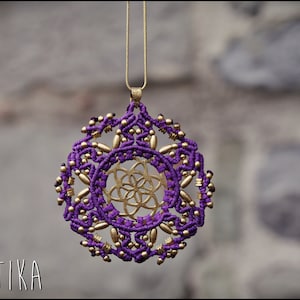 Seed of Life Brass Pendant - Sacred Geometry Amulet - Bohemian Jewelry