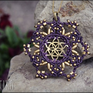 Seed of Life Pendant in Brass - Sacred Geometry Jewelry - Creation Amulet