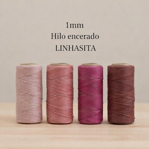 Linhasita 1mm gewaxte polyesterdraad voor macramé - Verschillende kleuren en aanpasbare lengtes