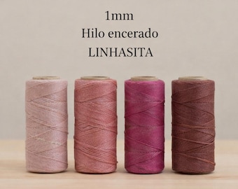 Linhasita 1mm Waxed Polyester Thread for Macrame - Various Colors and Customizable Lengths