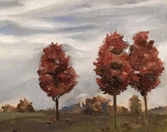 Tres árboles, impresiones artísticas de 7x5 en blanco mate de 8x10