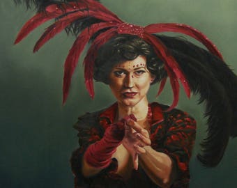 Impresión de retrato de artista burlesco, 7 x 5 pulgadas, 8 x 10 pulgadas mate