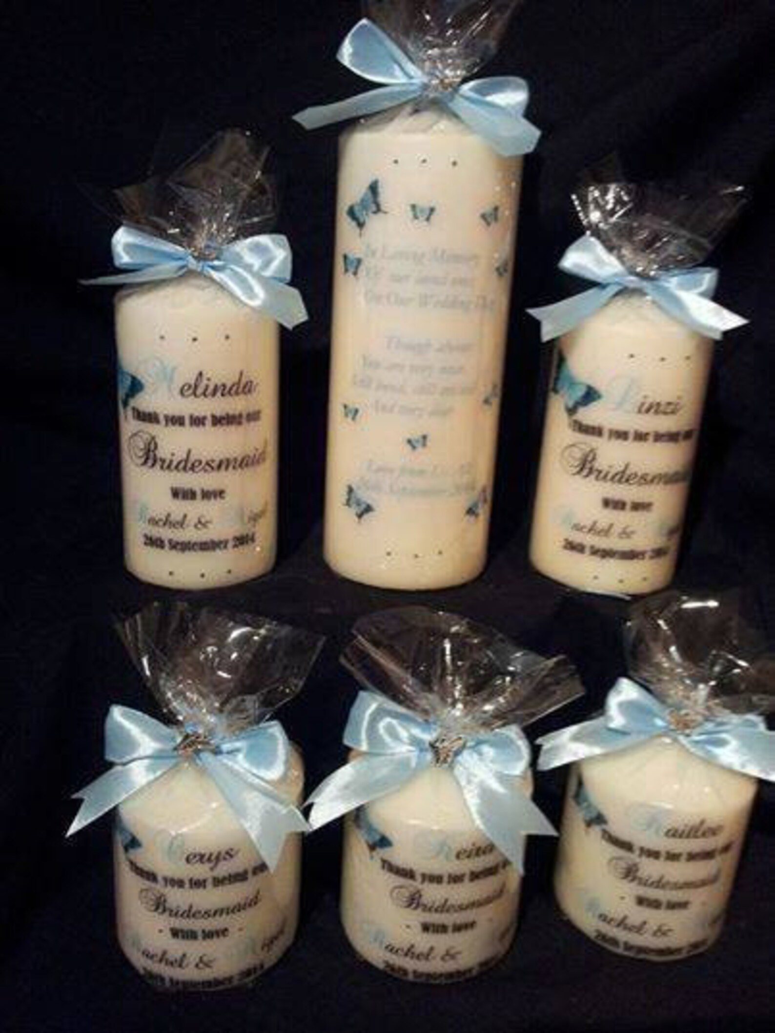 Personalised BRIDESMAIDS candles Etsy