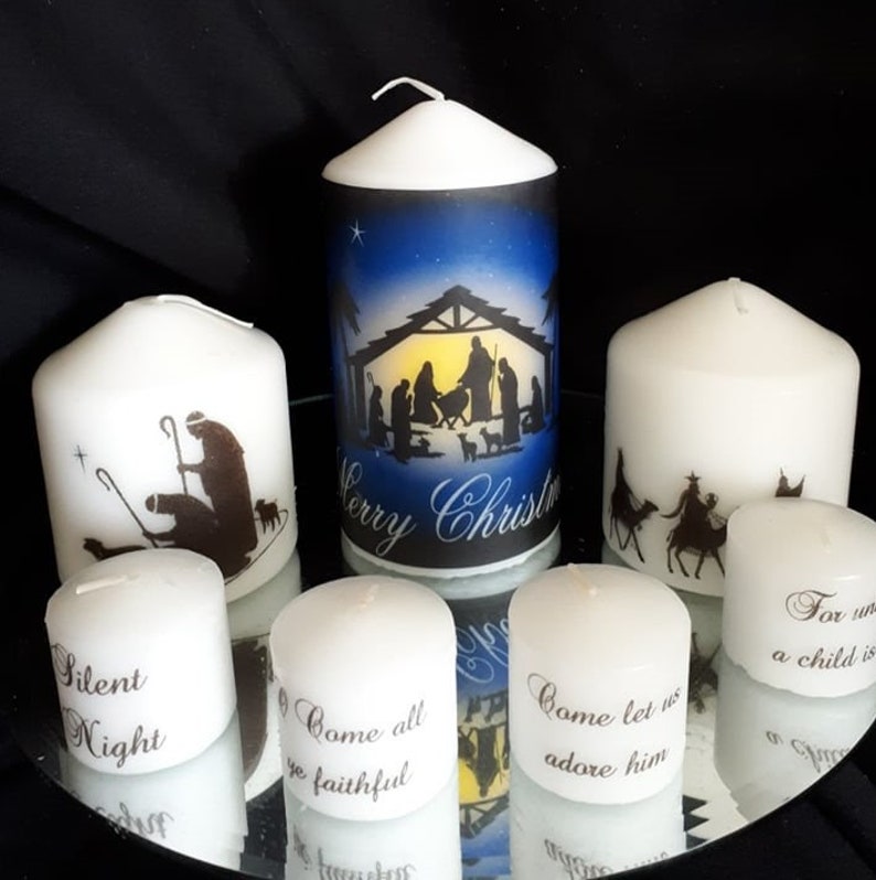 Nativity Candle Set Etsy UK