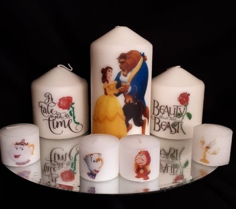 Beauty and the Beast Candle Set Etsy