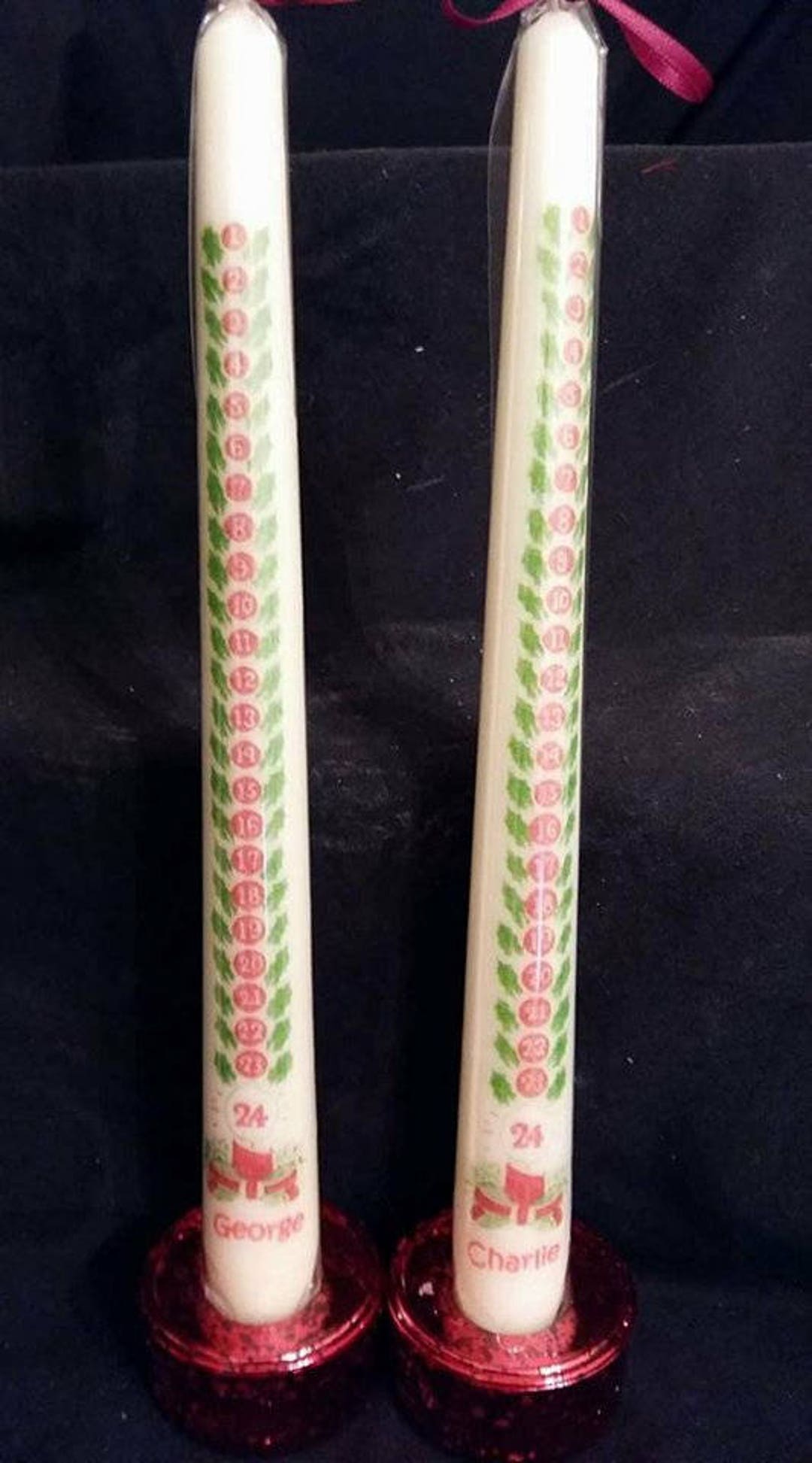 Personalised Advent Candles, Made to Order, Countdown to Father