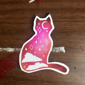 Pink Cosmic Kitty Sticker | Cat Sticker | Space Sticker