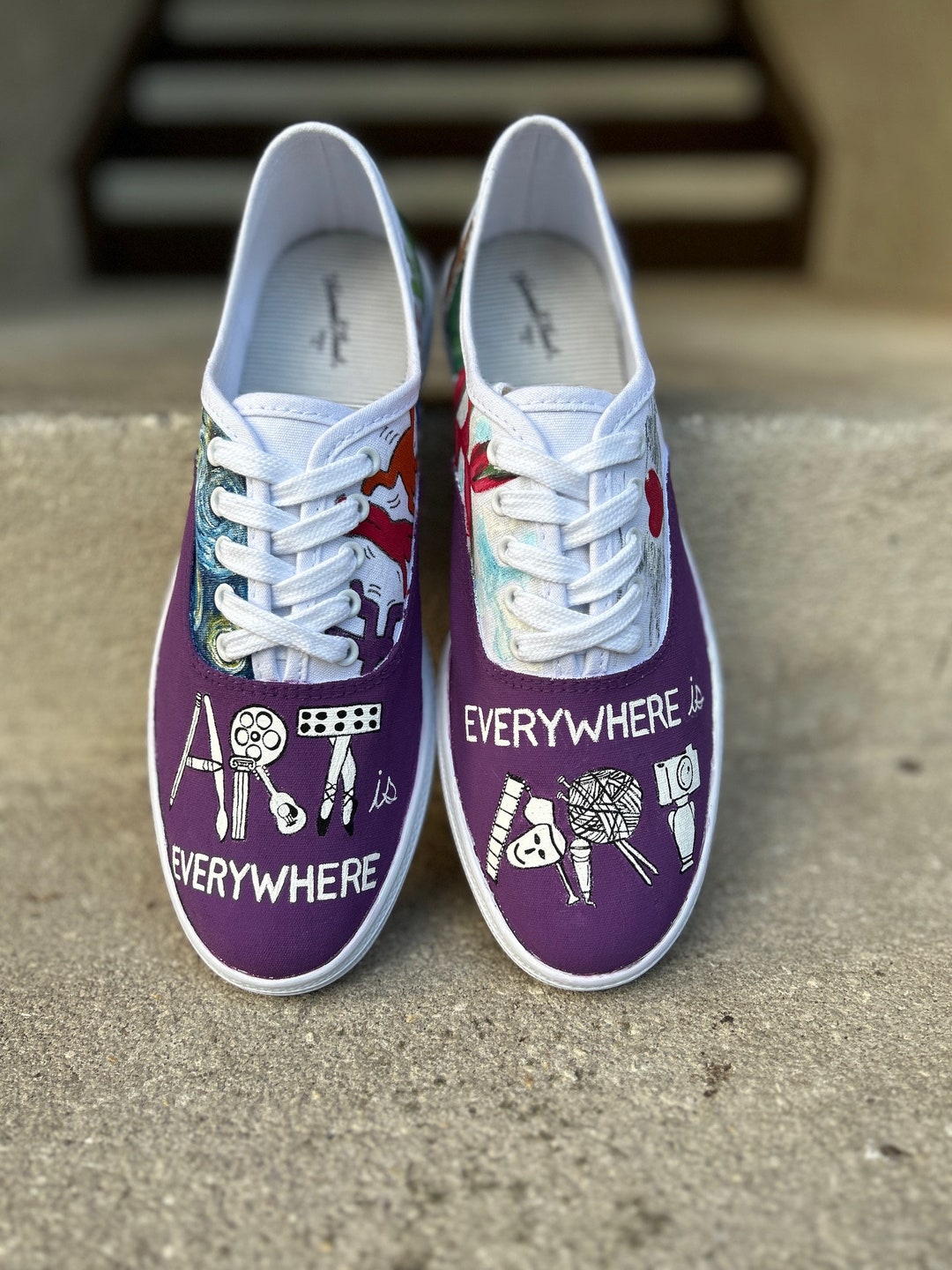 Custom Hand Painted Art Shoes Custom Sneakers Art Themed Etsy
