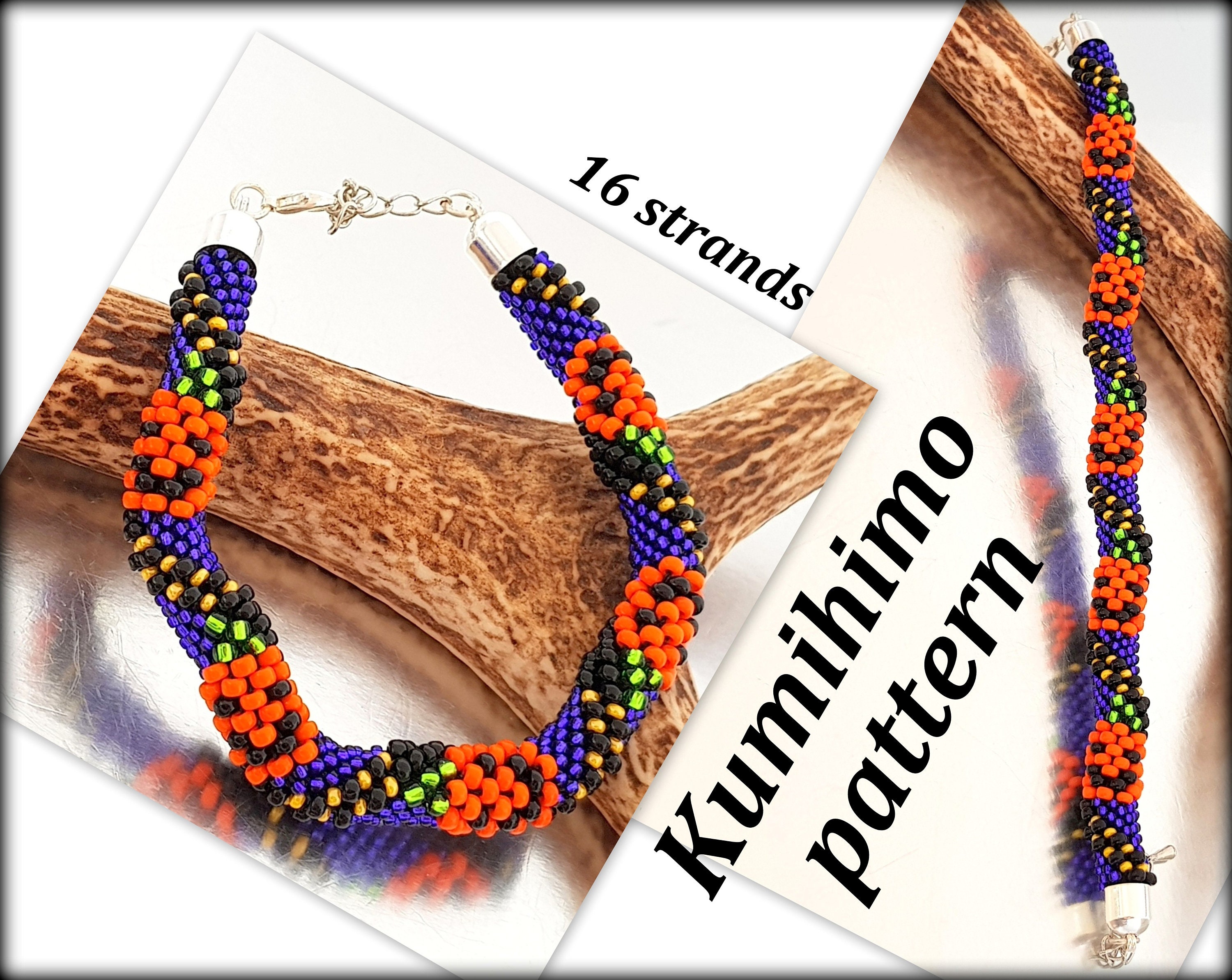 16 Strand Beaded Kumihimo Bracelet Pattern Tutorial