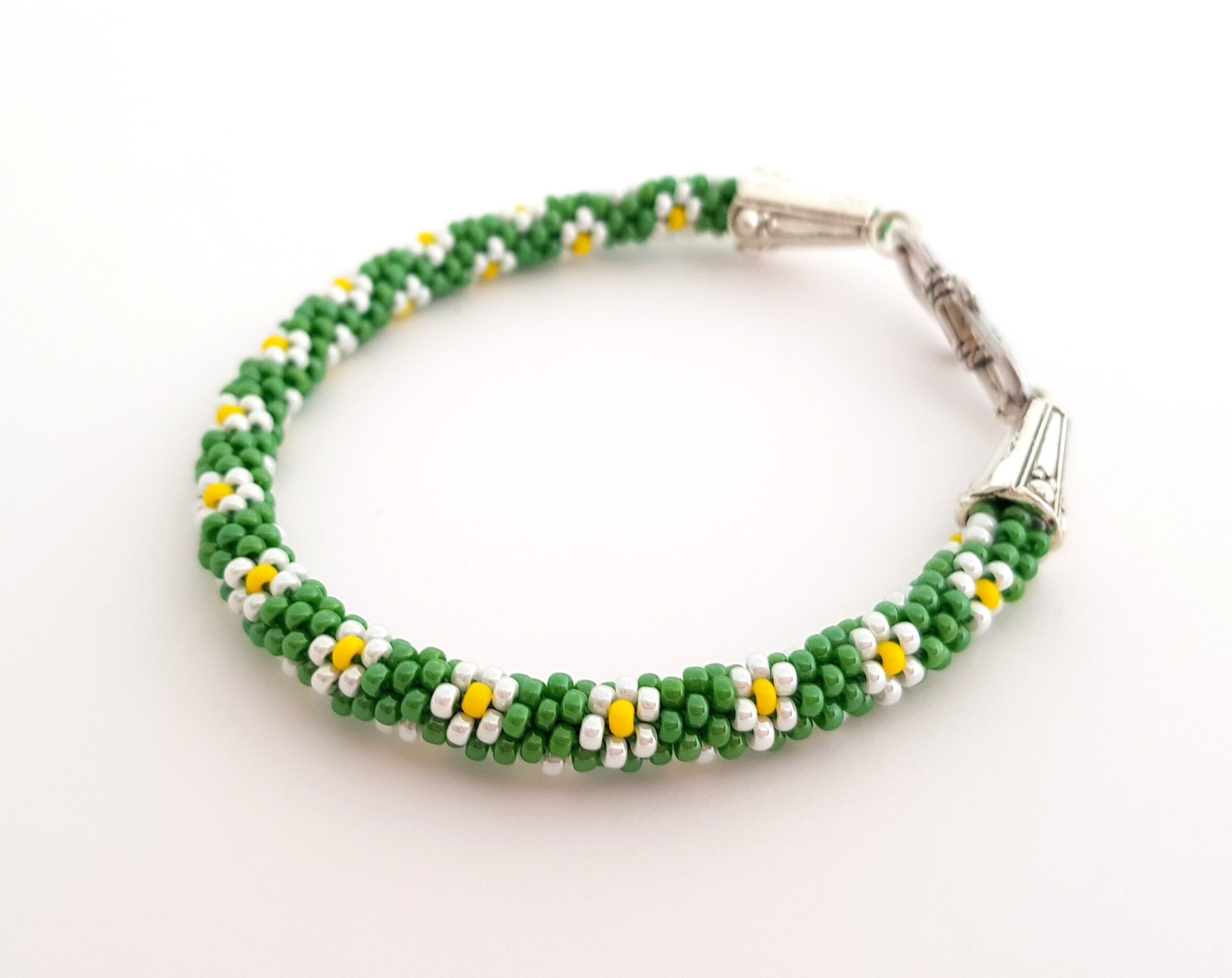 Daisy 8 Strand Beaded Kumihimo PDF Pattern Tutorial Seed Bead 