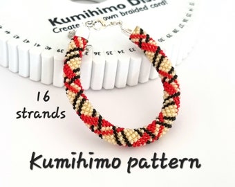16 Strand Beaded Kumihimo Bracelet PDF Pattern and Tutorial Classy