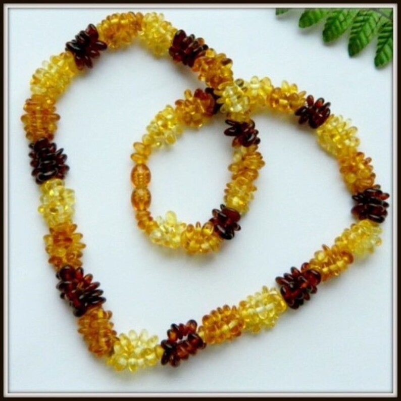 Genuine Baltic Amber Necklace Cognac Honey Beads Choker Unique Original Jewellery 22g