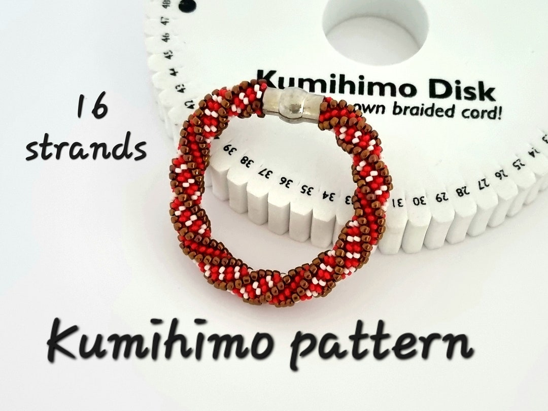 16 Strand Beaded Kumihimo Pattern and Tutorial Wavy Twisted Spiral