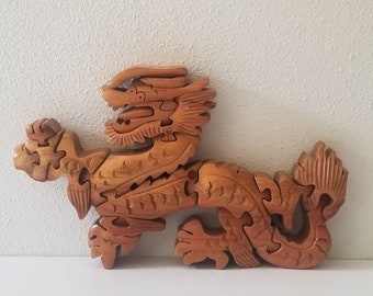 Handmade Wooden Dragon Puzzle | 3D Dragon | Dragon Sculpture