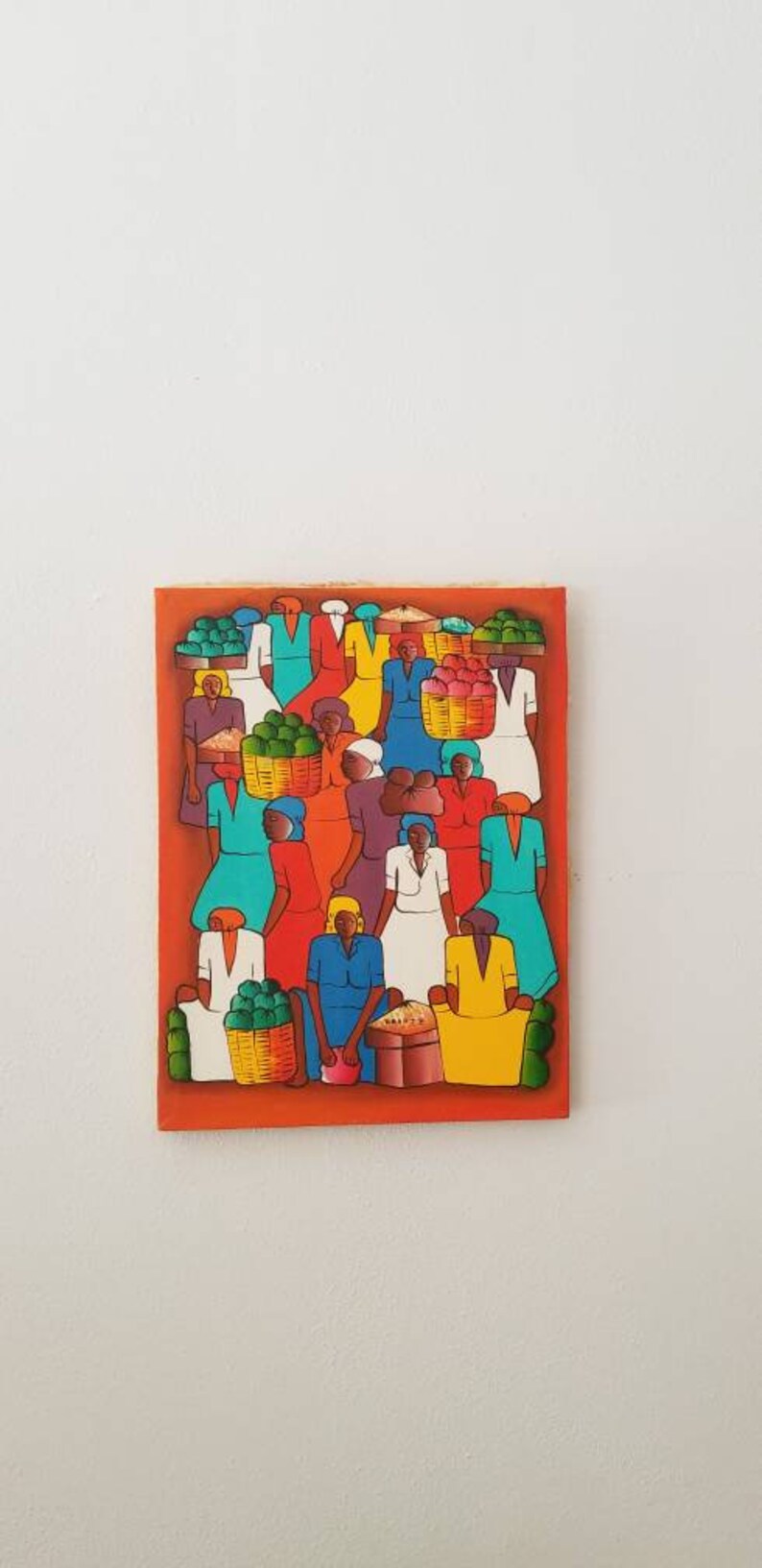 African Art Haiti African Women Vintage Original Oil Painting Haitian Art Africa