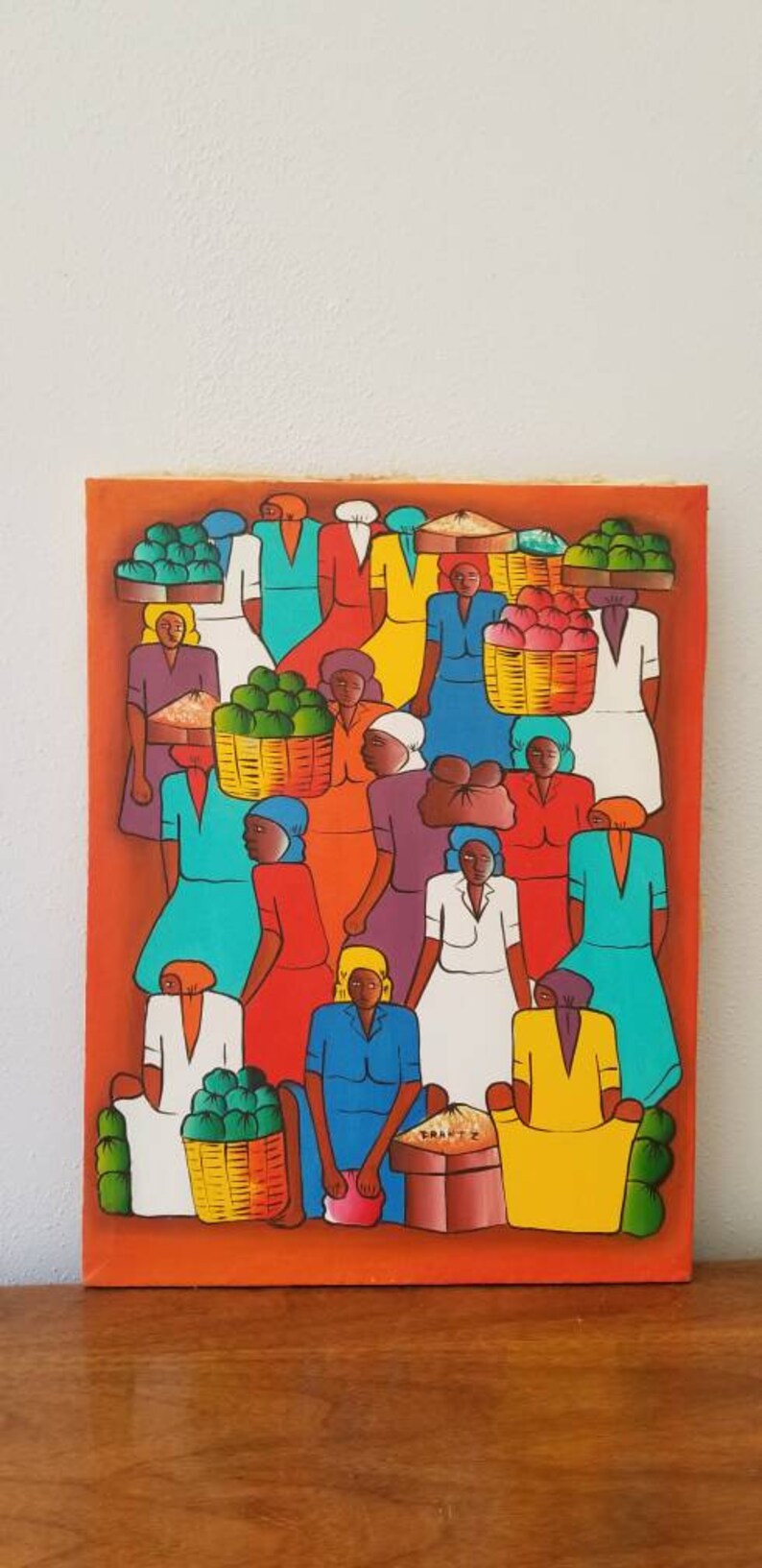 African Art Haiti African Women Vintage Original Oil Painting Haitian Art Africa