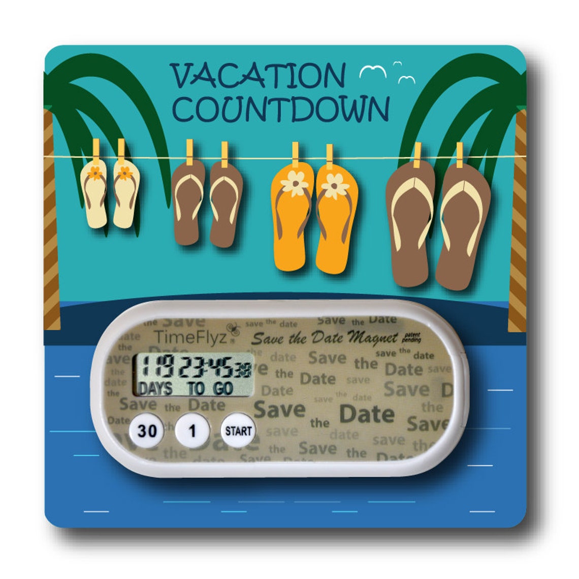 Vacation countdown clock embellished card etsy
