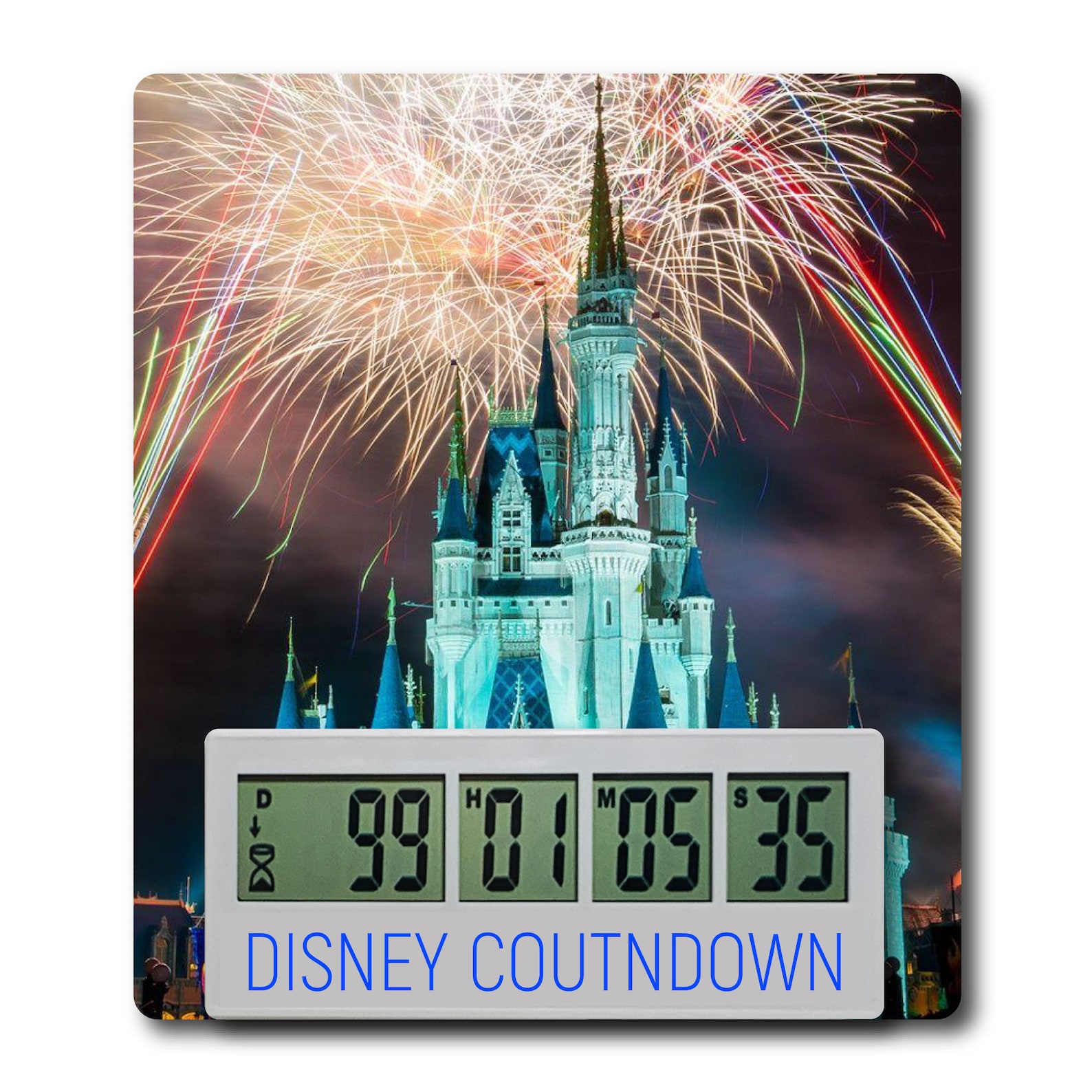 Disney Countdown Clock on an 6.25 x 5.5 Card Etsy