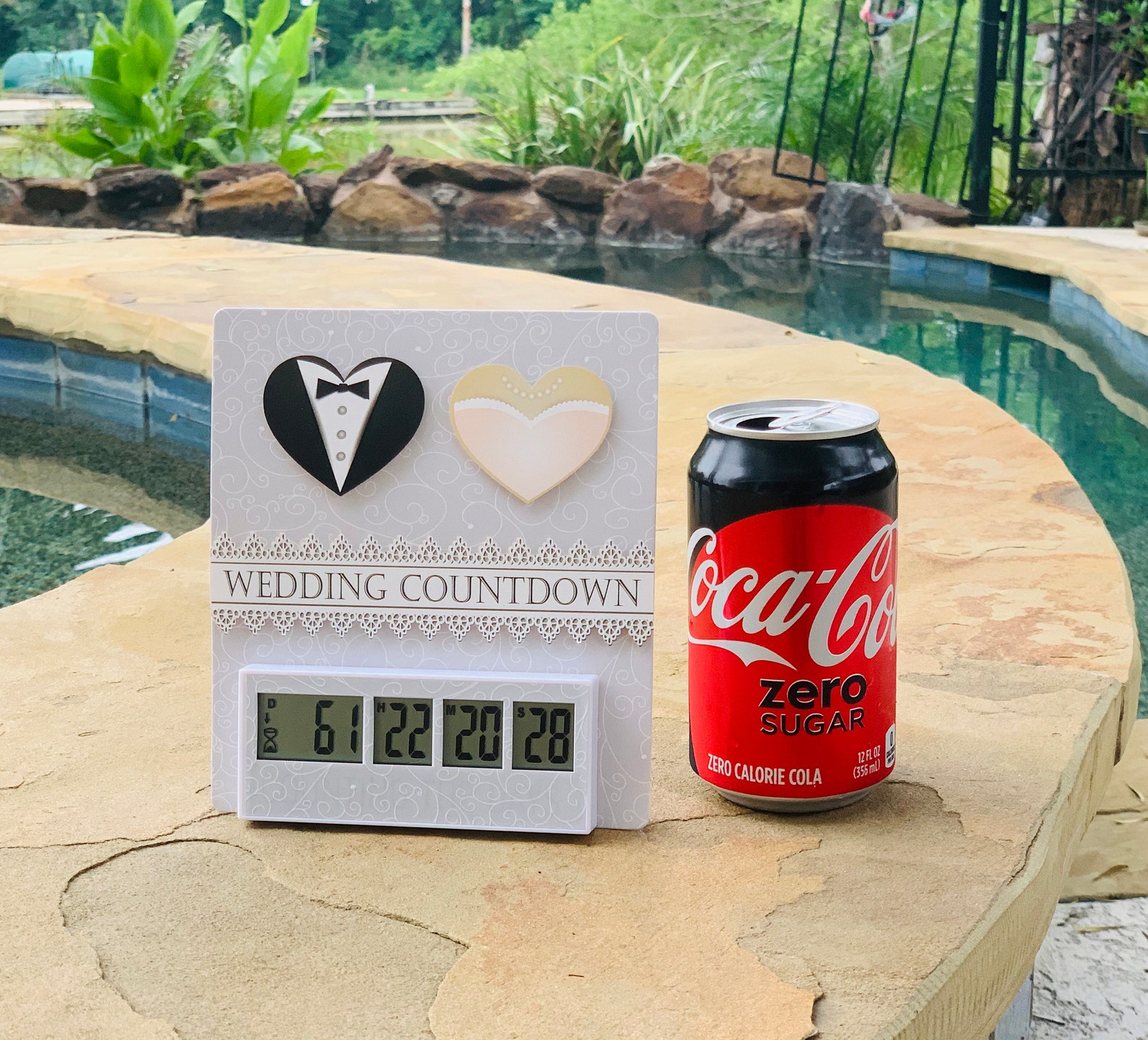 Wedding Countdown Clock on an Embellished Card Etsy