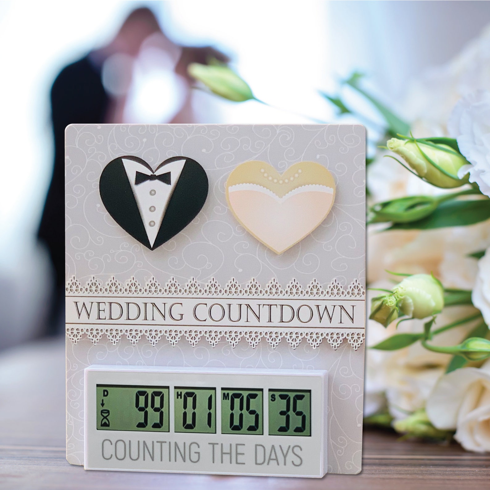 Wedding Countdown Clock on an Embellished Card Etsy
