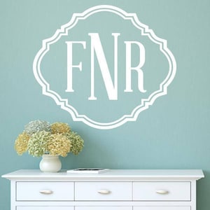Monogram Sticker grote initialen Muur Sticker l Wedding Wall Decal Monogram Sticker - Vintage Sticker | Dorm kamer muur decor m242