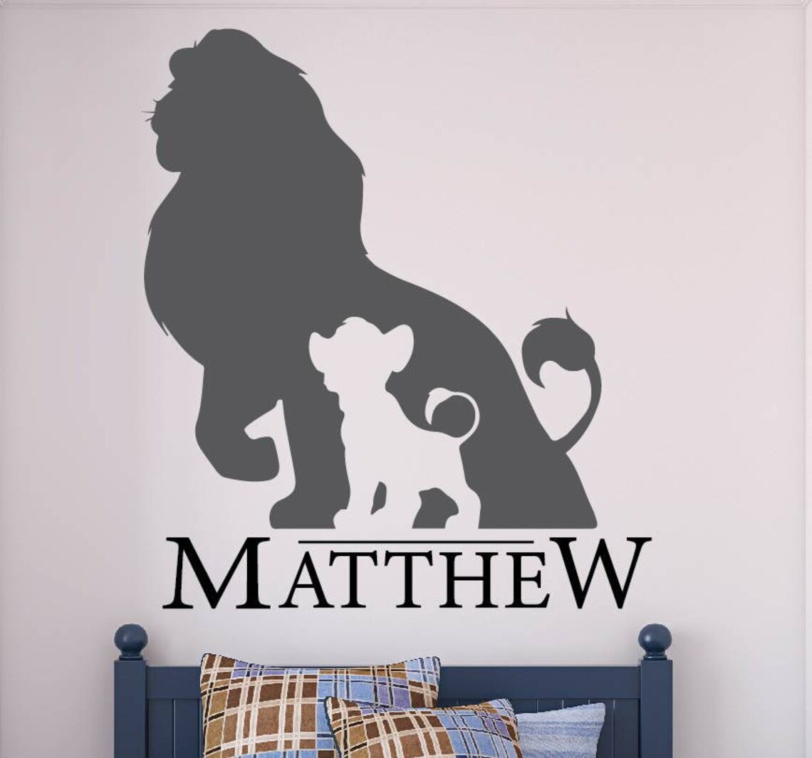 Lion King Personalized Wall Decal Childrens Wall Decor Disney Cub ...