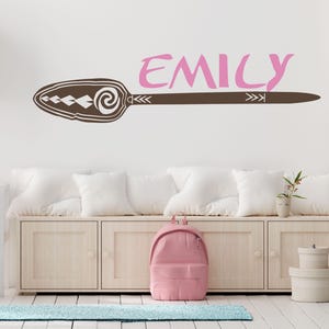 Personalisierte Moana inspiriert Paddel Vinyl Wandtattoo für Jungen und Mädchen Raumaufkleber polynesischen Hawaii Ozean Geschenk kind146