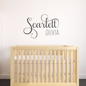 Swirly Modern Personalisiertes Wanddekor mit Deinem Namen, Farbwahl und Schriftarten MädchenZimmer C527