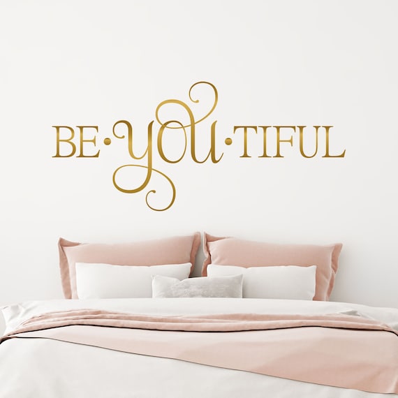 Beyoutiful Choose Your Own Color Fancy Name Decal Gold Gold Dorm Room Vinyl Wall Decal Beautiful Gold Swirly Decal For Girl C432