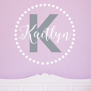 Personalized Dot Monogram Wall Decal for nursery and kids room ~ Dots Wall Decals ~ Polka Dots Wall Decor ~ Kids Teen Decal ~ mono233