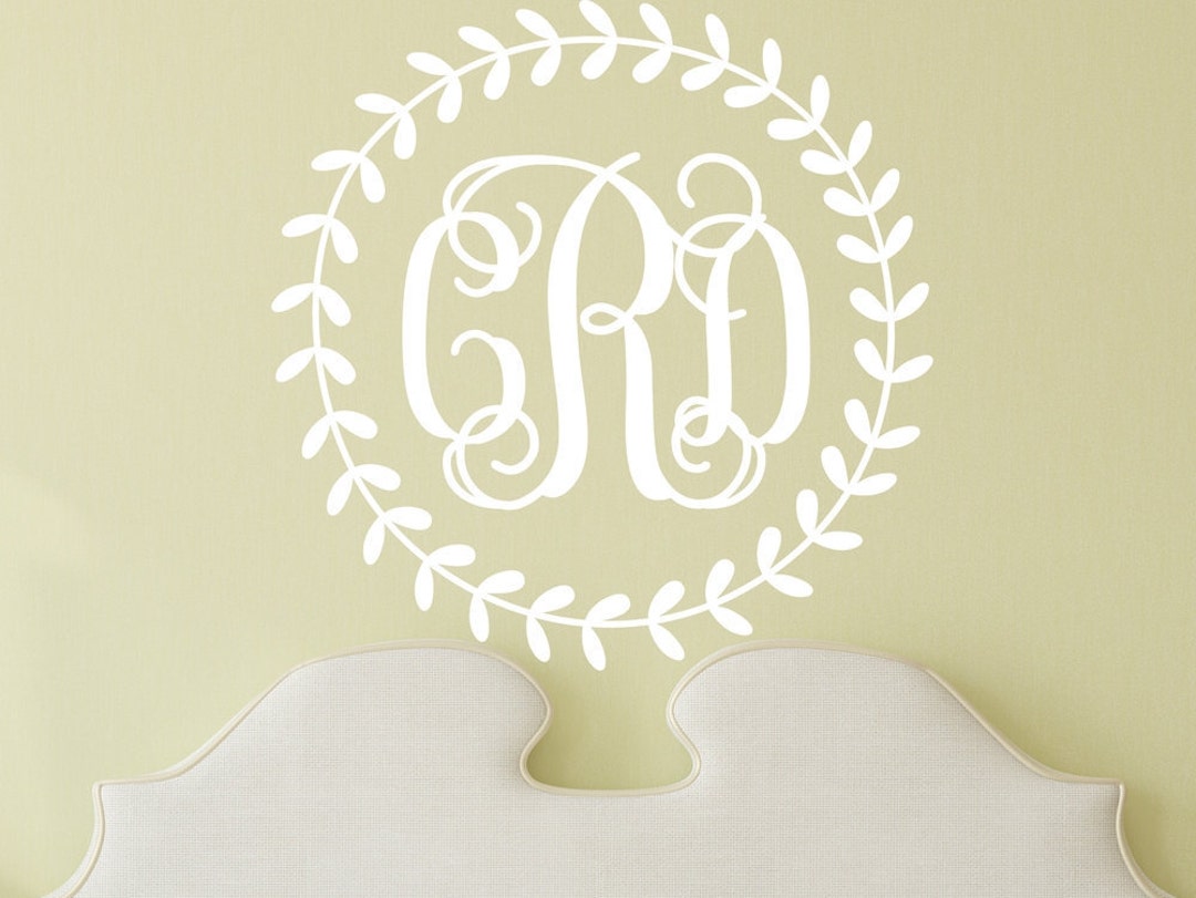 Monogram Vine Decal LARGE Wall Decal - Mongoram Wall Decal - Custom ...