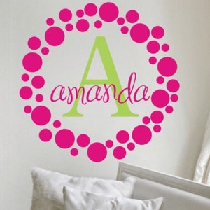 Polka Dot Personalized Dots Wall Decal for nursery and kids room ~ POLKA DOTS Nursery Wall Decals ~ Circles Kids Teen Decal ~ child165
